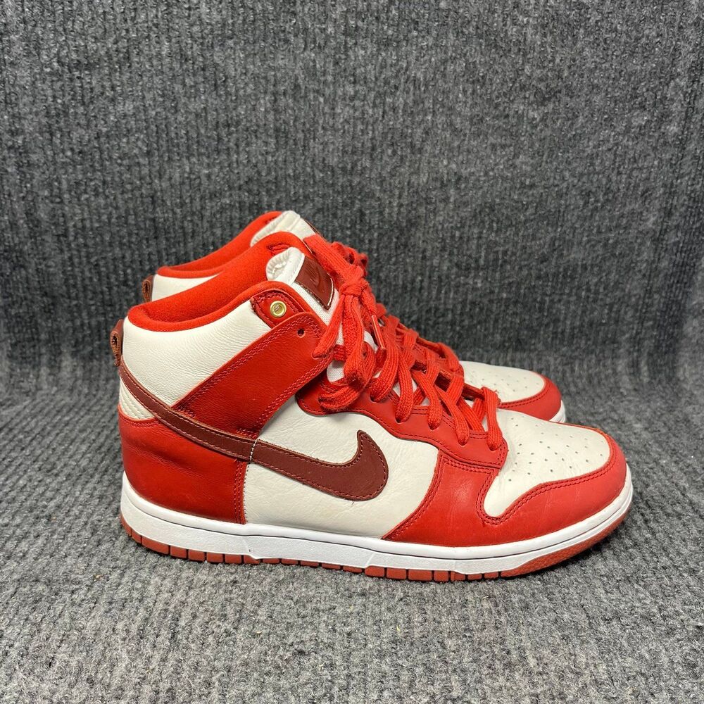 Nike Dunk High LXX Cinnabar Red White Leather Shoes Women’s 10 DX0346-600